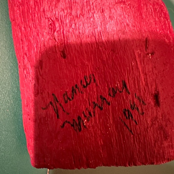 Primitive Folk Art Hand-Painted Santa by Nancy Murray - Picture 3 of 3